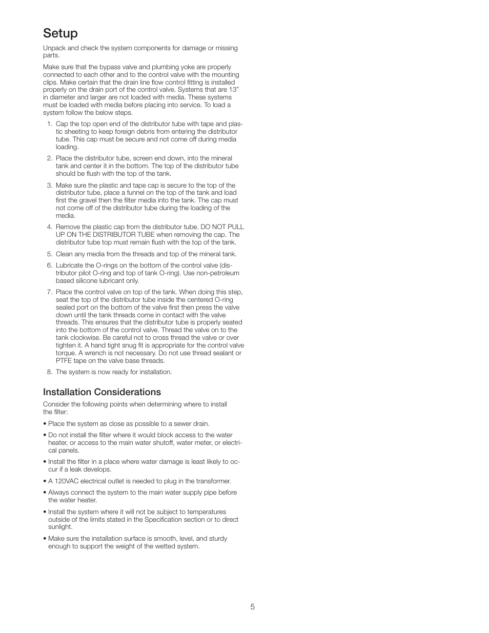 Setup, Installation considerations | Watts PWBWMZ 3 Cu. Ft. User Manual | Page 5 / 8