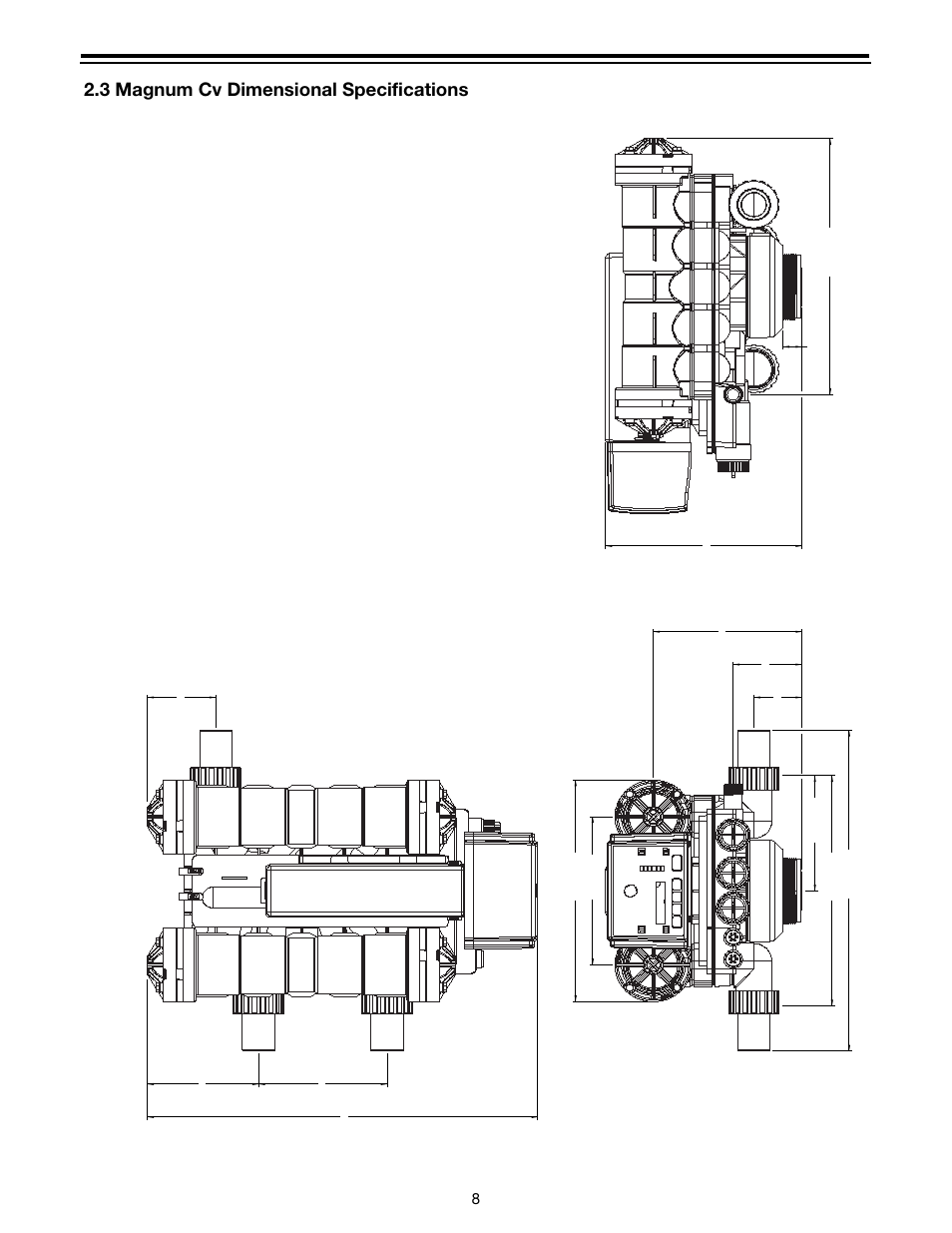 3 magnum cv dimensional specifications | Watts Autotrol Magnum (CV+ Series) User Manual | Page 12 / 86