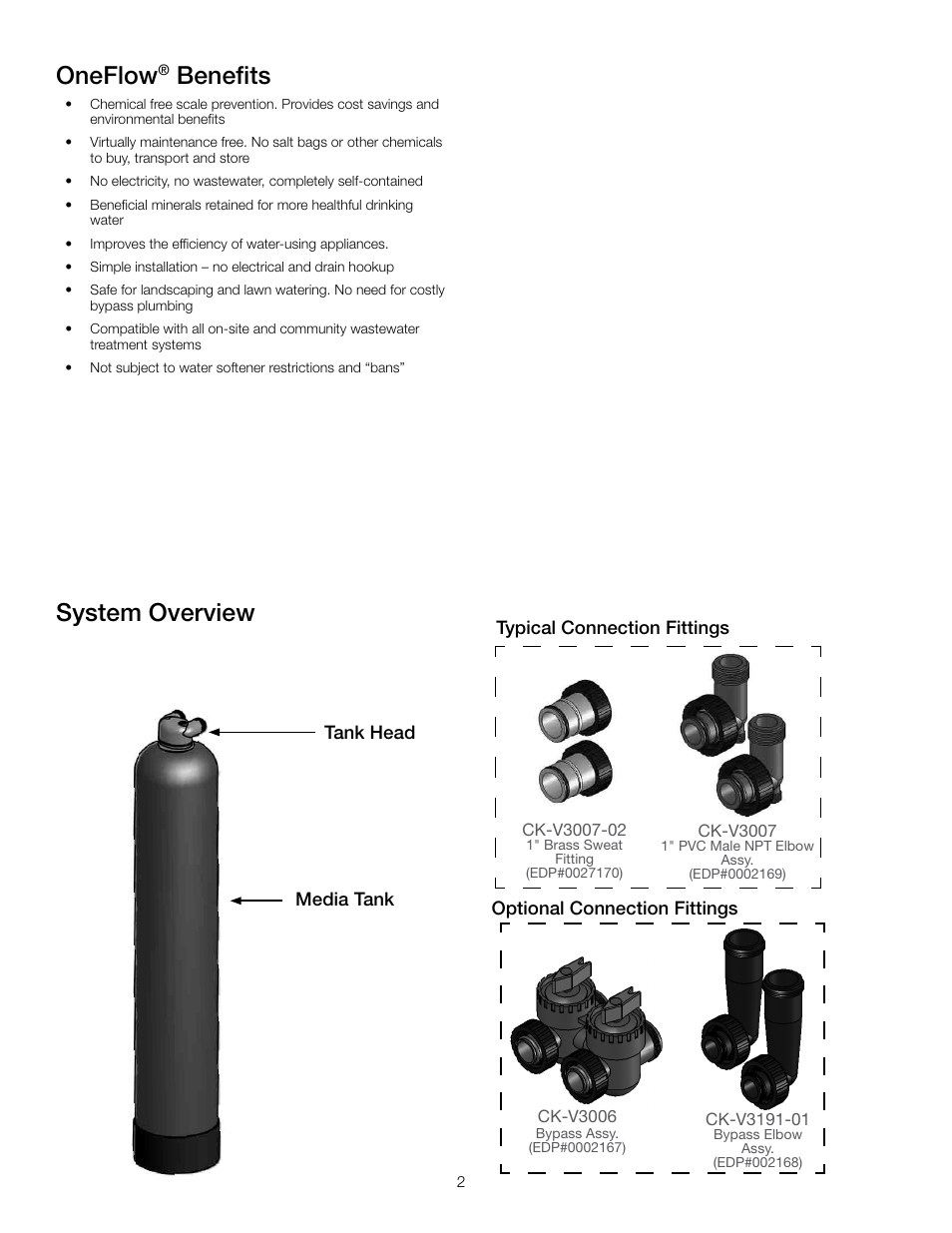 Oneflow, Benefits, System overview | Watts OF948-16 User Manual | Page 2 / 24