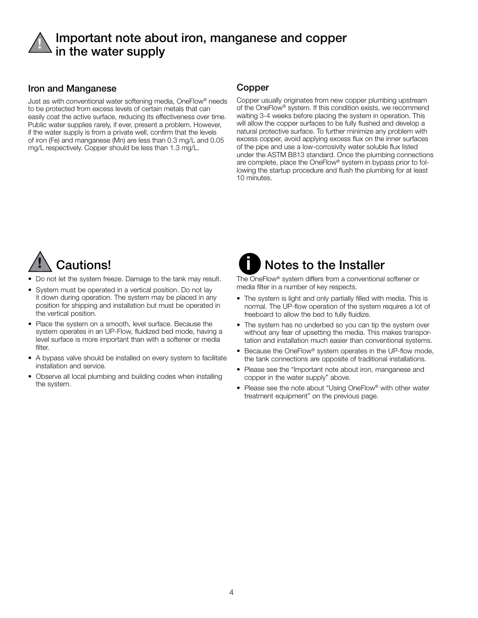 Cautions | Watts OF948-16 User Manual | Page 4 / 24