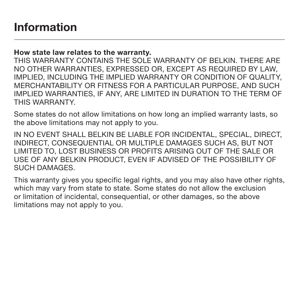 Information | Belkin F5L014 User Manual | Page 13 / 14