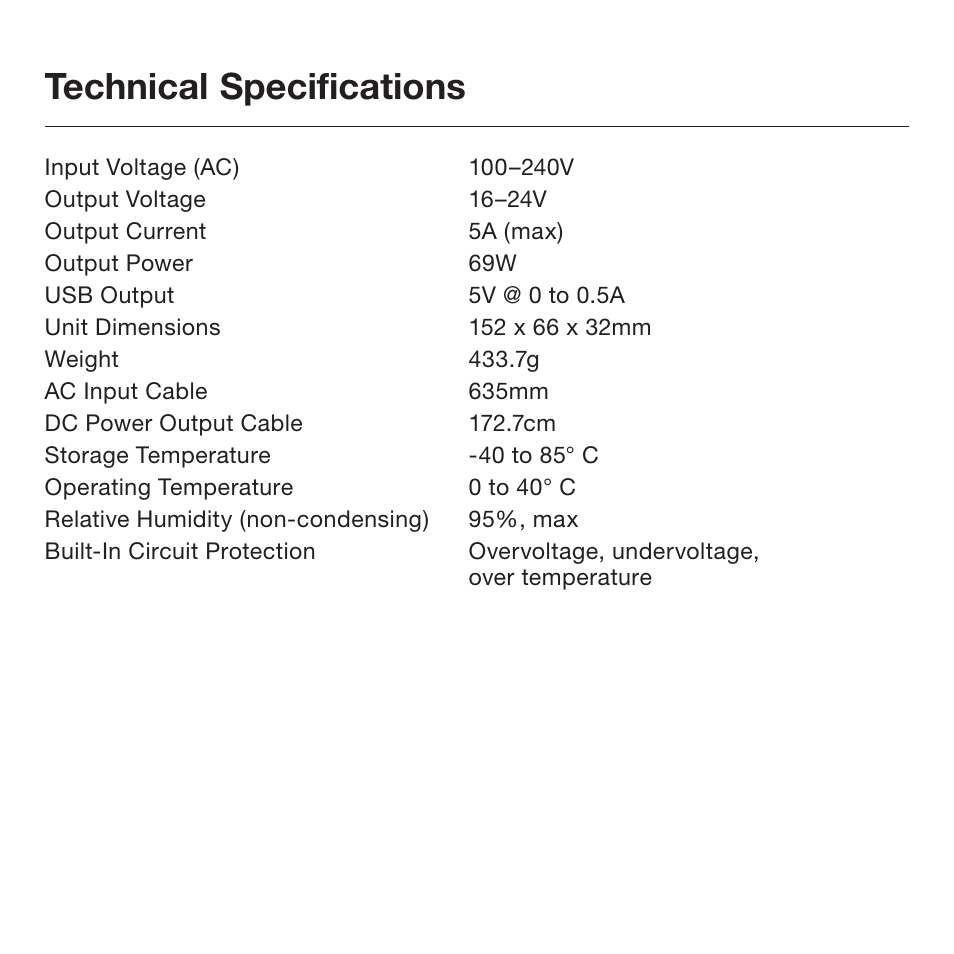 Technical specifications | Belkin F5L014 User Manual | Page 7 / 14