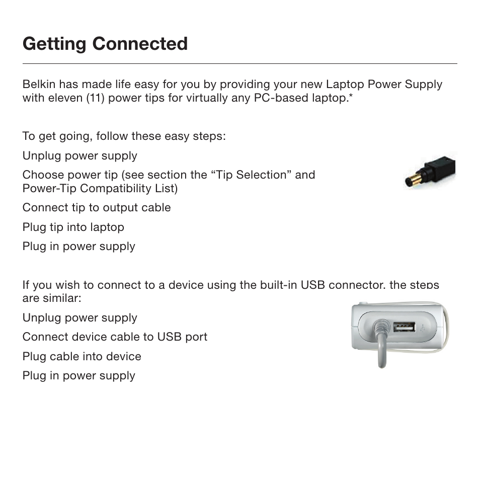 Getting connected | Belkin F5L014 User Manual | Page 8 / 14