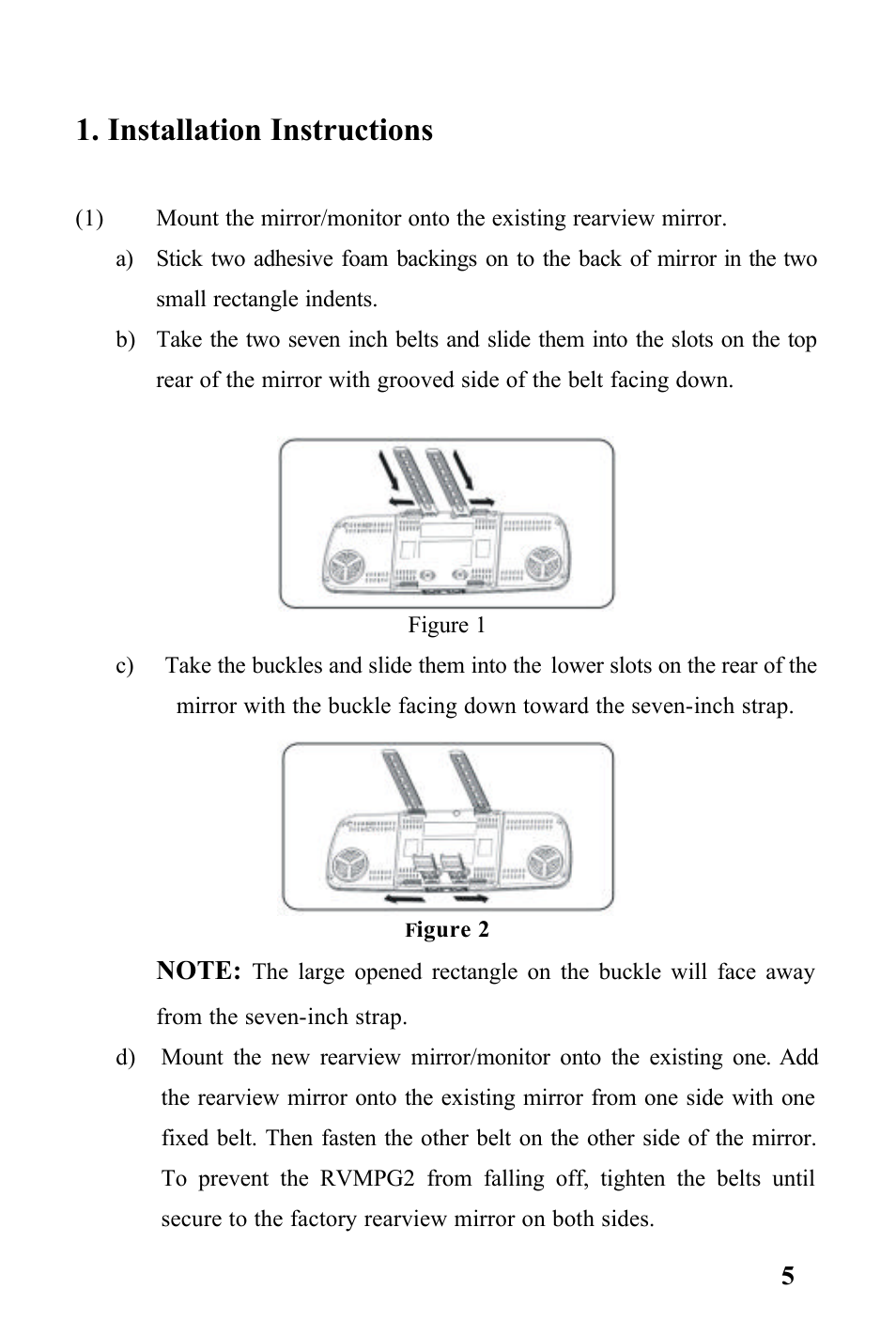 Installation instructions | Audiovox RVMPKG2 User Manual | Page 5 / 15