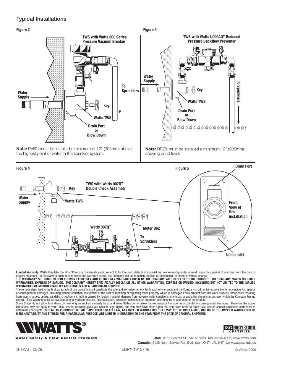 Typical installations | Watts TWS User Manual | Page 2 / 2