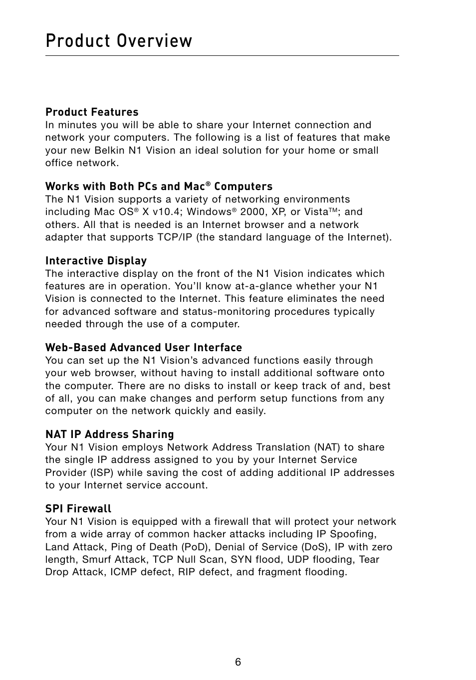 Product overview | Belkin Vision Wireless Router N1 User Manual | Page 10 / 114