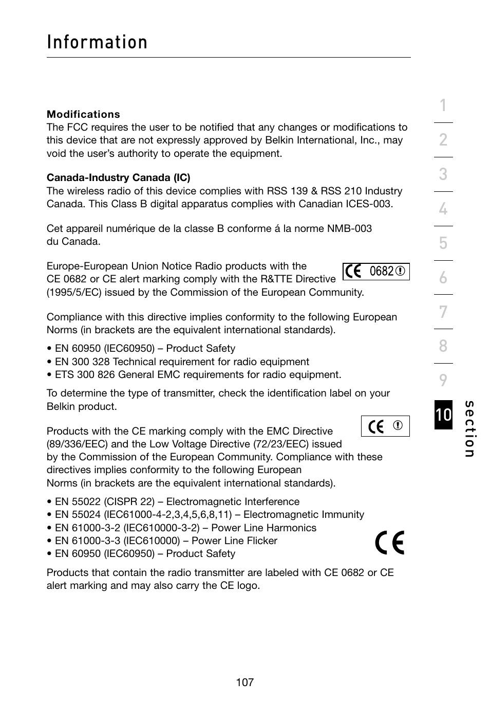 Information | Belkin Vision Wireless Router N1 User Manual | Page 111 / 114