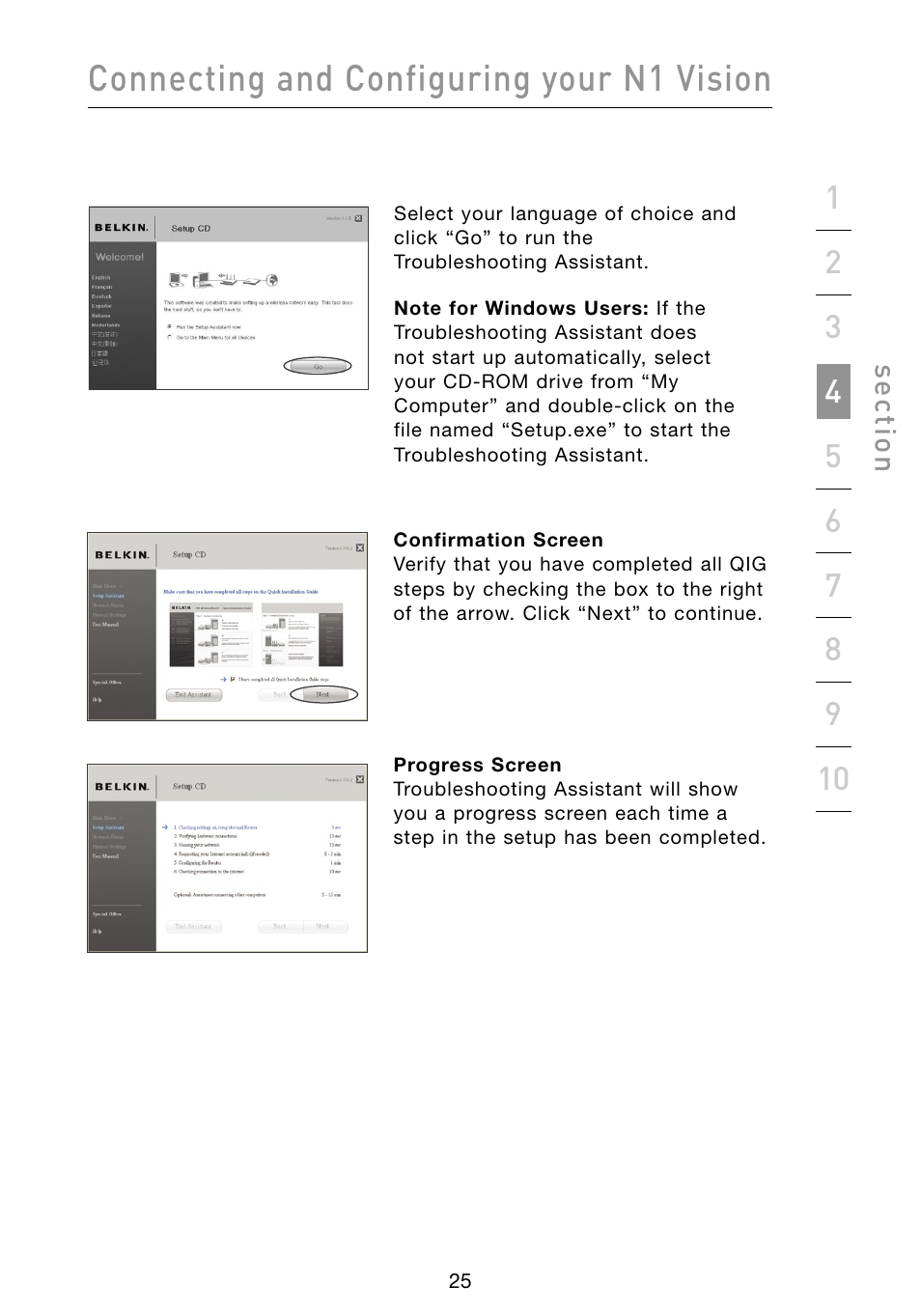 Connecting and configuring your n1 vision | Belkin Vision Wireless Router N1 User Manual | Page 29 / 114