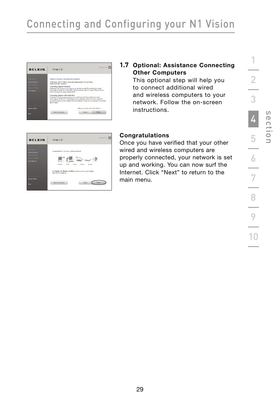 Connecting and configuring your n1 vision | Belkin Vision Wireless Router N1 User Manual | Page 33 / 114