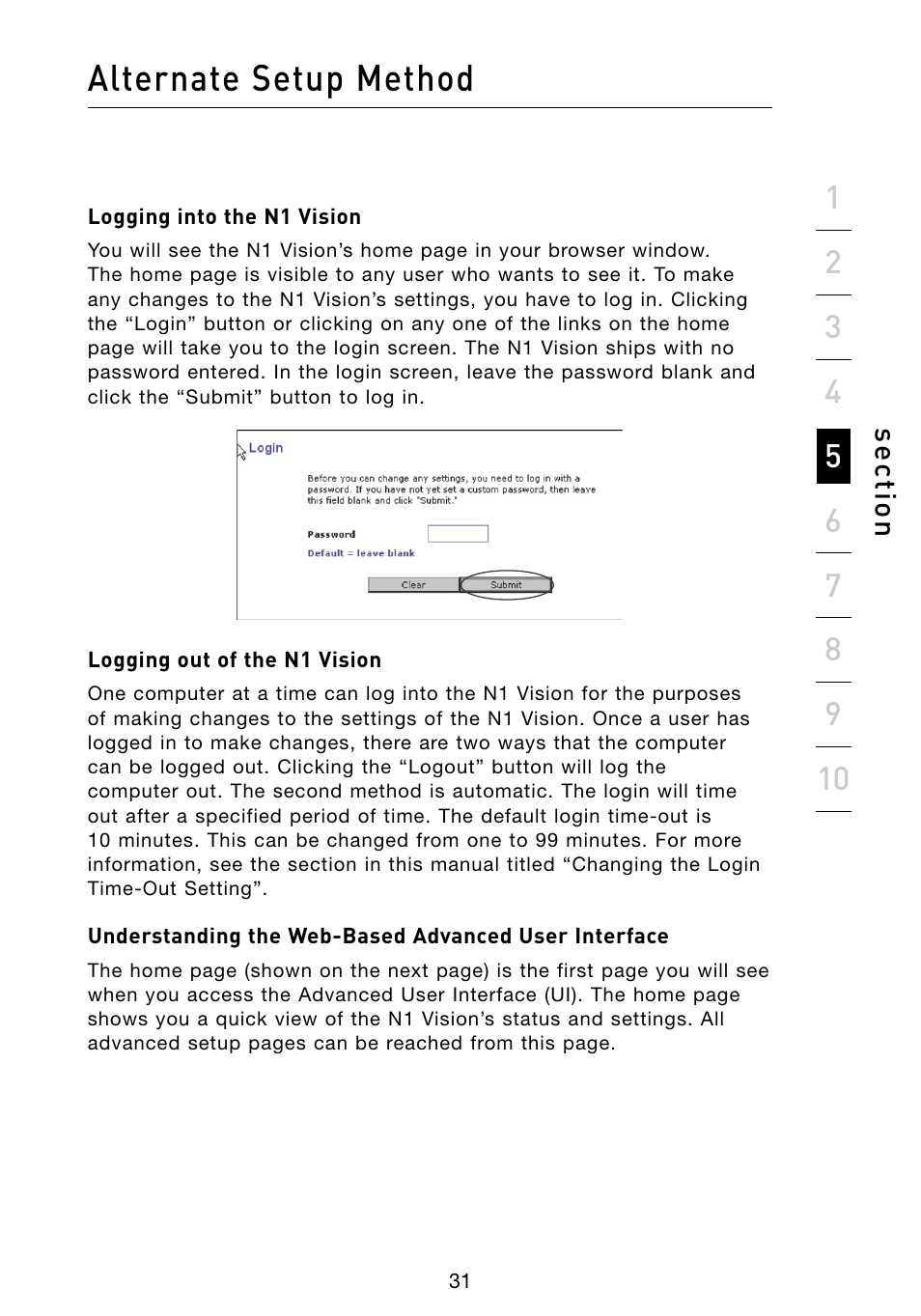 Alternate setup method | Belkin Vision Wireless Router N1 User Manual | Page 35 / 114