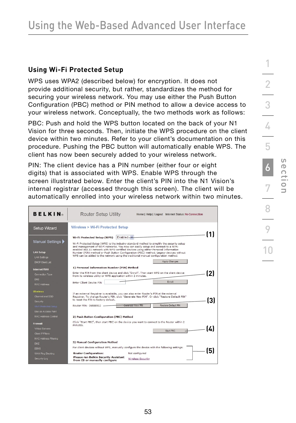 Using the web-based advanced user interface | Belkin Vision Wireless Router N1 User Manual | Page 57 / 114