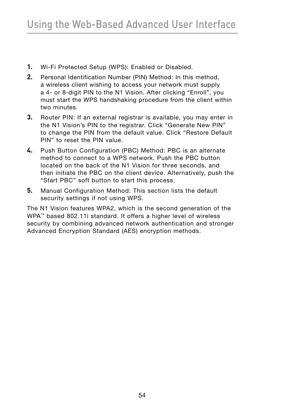 Using the web-based advanced user interface | Belkin Vision Wireless Router N1 User Manual | Page 58 / 114