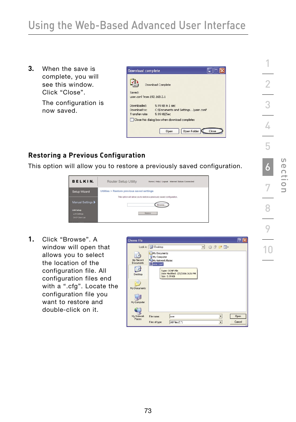 Using the web-based advanced user interface | Belkin Vision Wireless Router N1 User Manual | Page 77 / 114