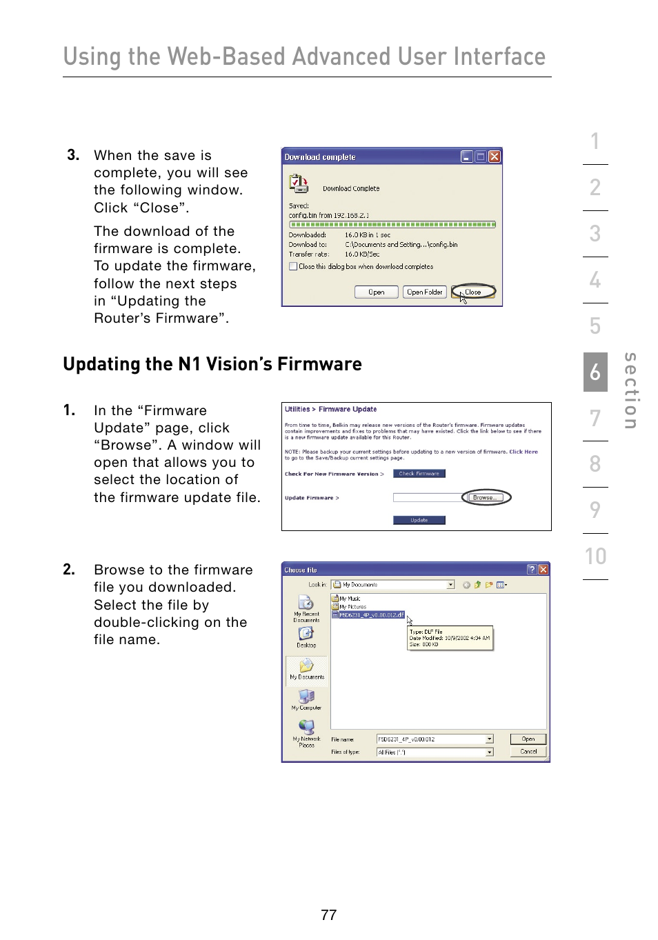 Using the web-based advanced user interface | Belkin Vision Wireless Router N1 User Manual | Page 81 / 114