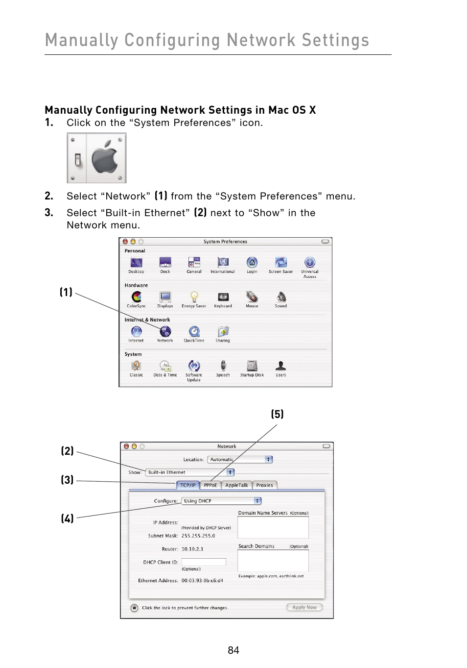 Manually configuring network settings | Belkin Vision Wireless Router N1 User Manual | Page 88 / 114