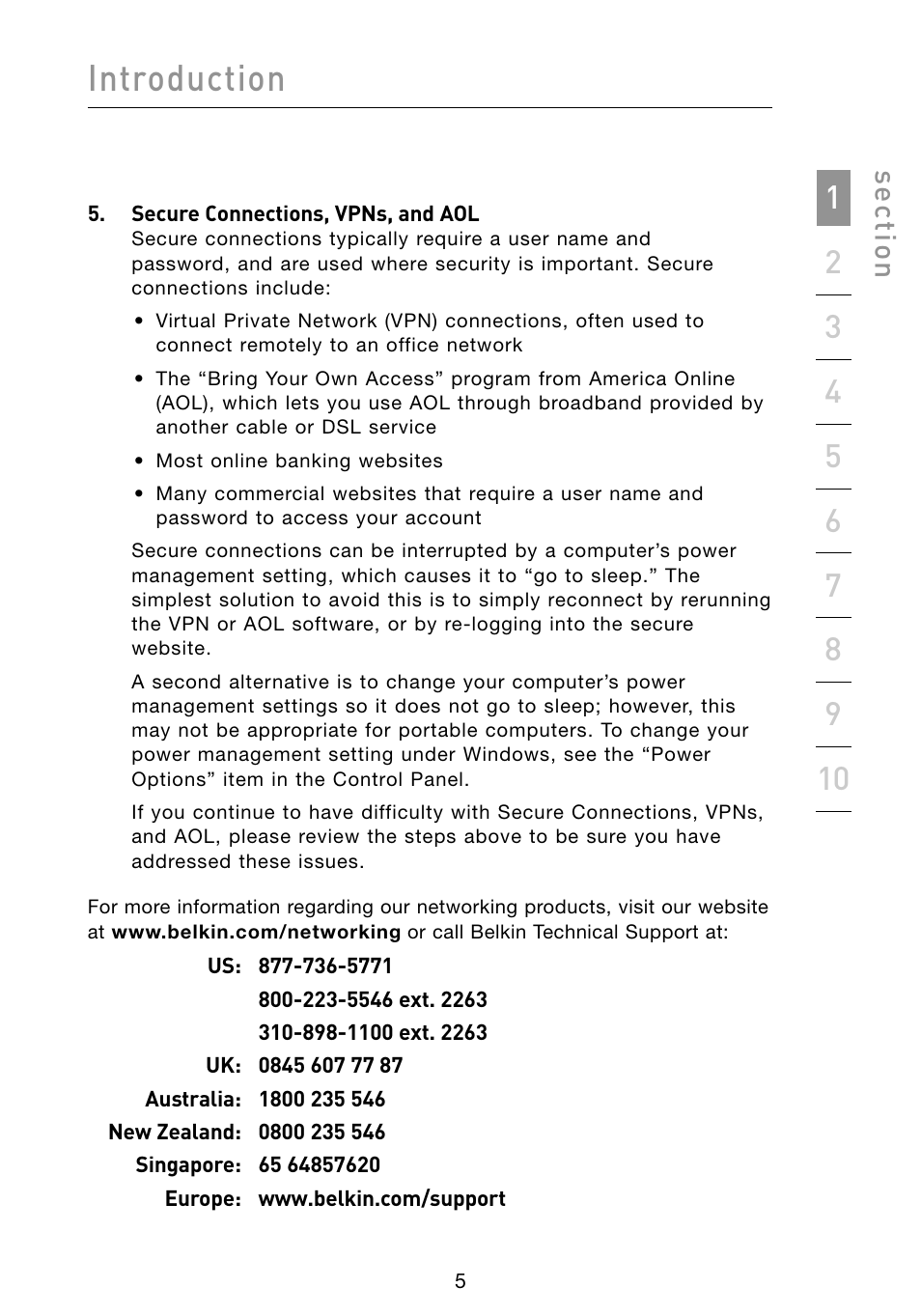 Introduction, Se ct io n | Belkin Vision Wireless Router N1 User Manual | Page 9 / 114