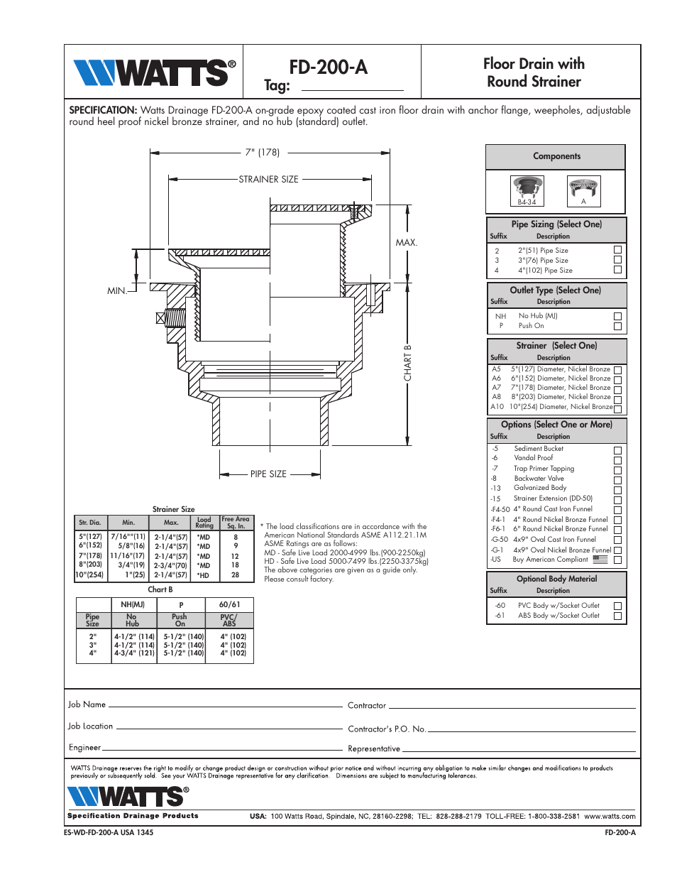 Watts FD-200-A User Manual | 1 page