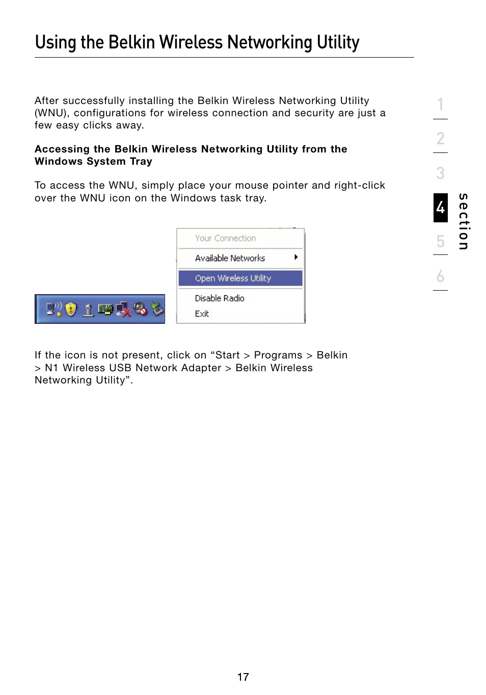 Using the belkin wireless networking utility | Belkin F5D8053 User Manual | Page 19 / 48