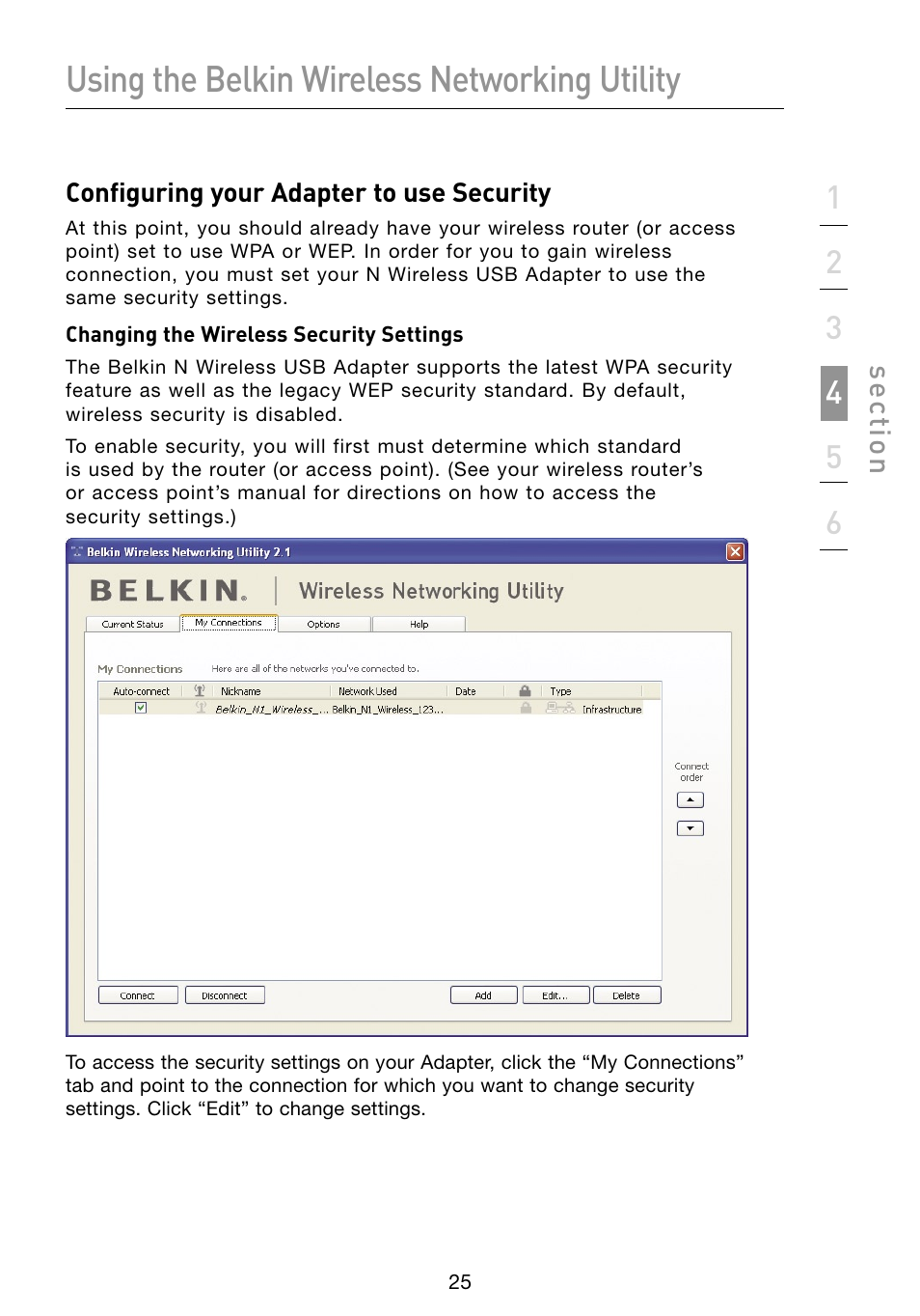 Using the belkin wireless networking utility | Belkin F5D8053 User Manual | Page 27 / 48