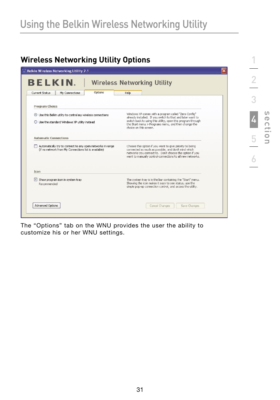 Using the belkin wireless networking utility | Belkin F5D8053 User Manual | Page 33 / 48