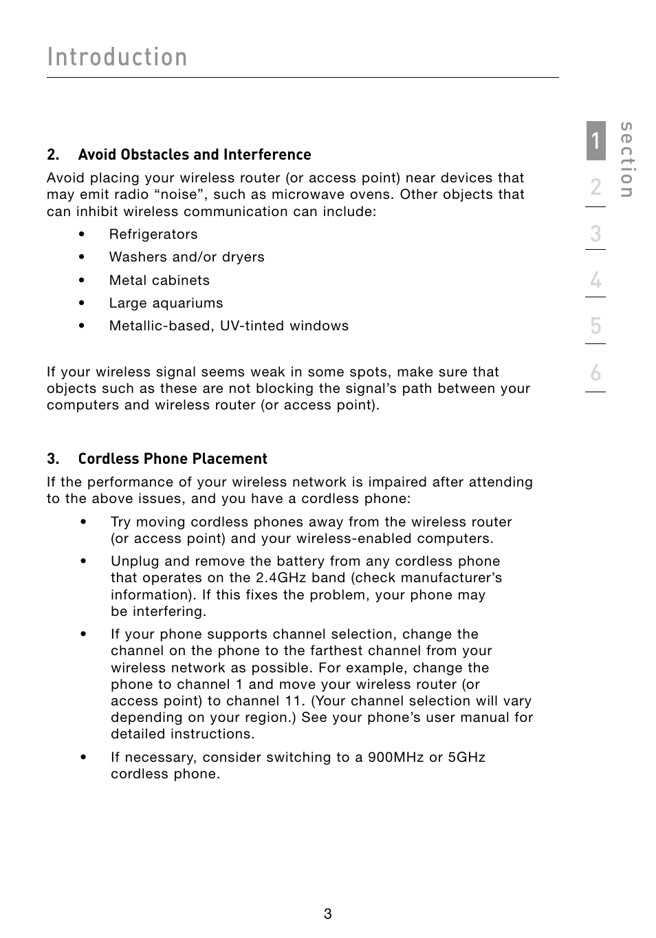 Introduction, Se ct io n | Belkin F5D8053 User Manual | Page 5 / 48