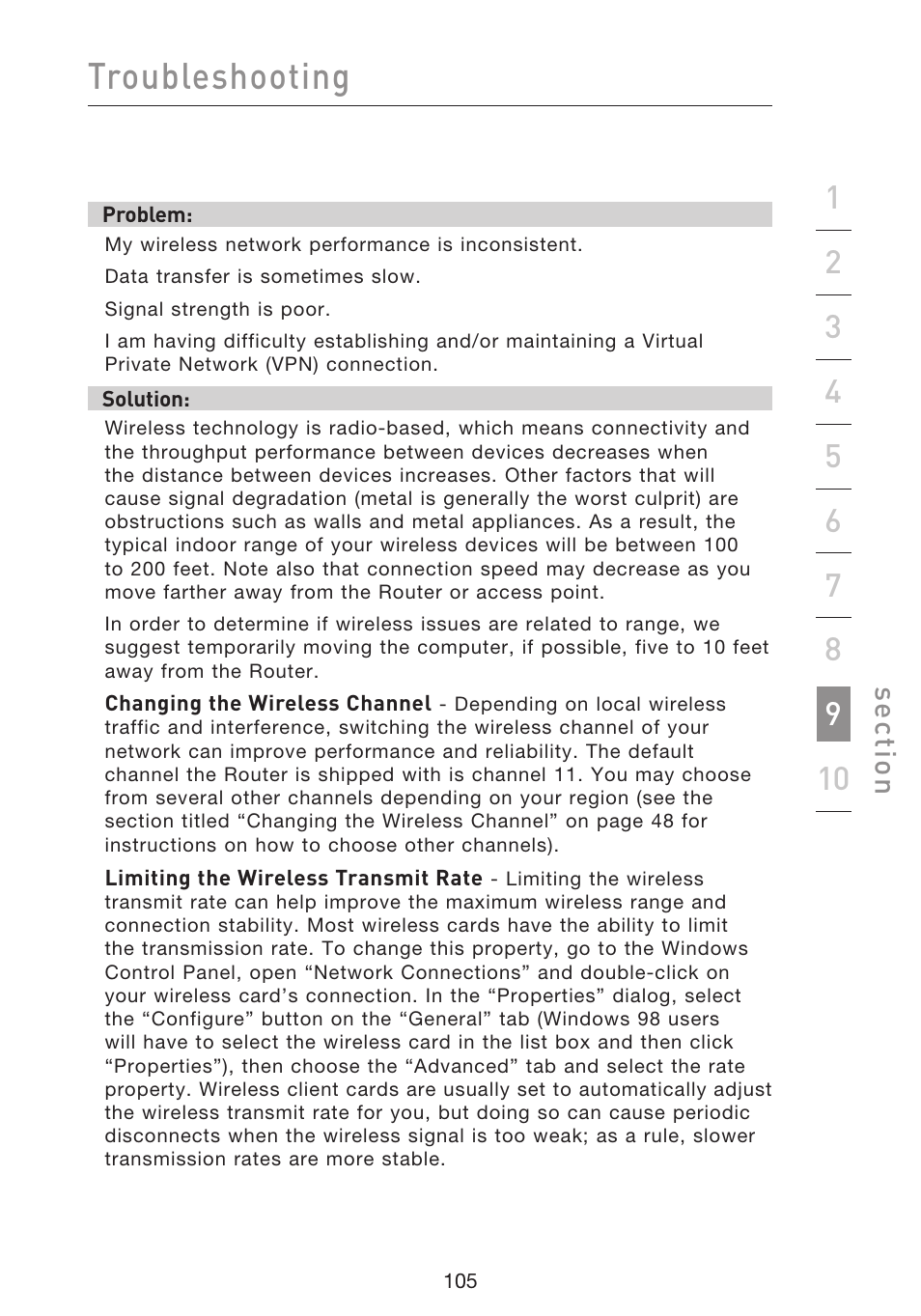 Troubleshooting | Belkin f5d7230-4 User Manual | Page 107 / 124