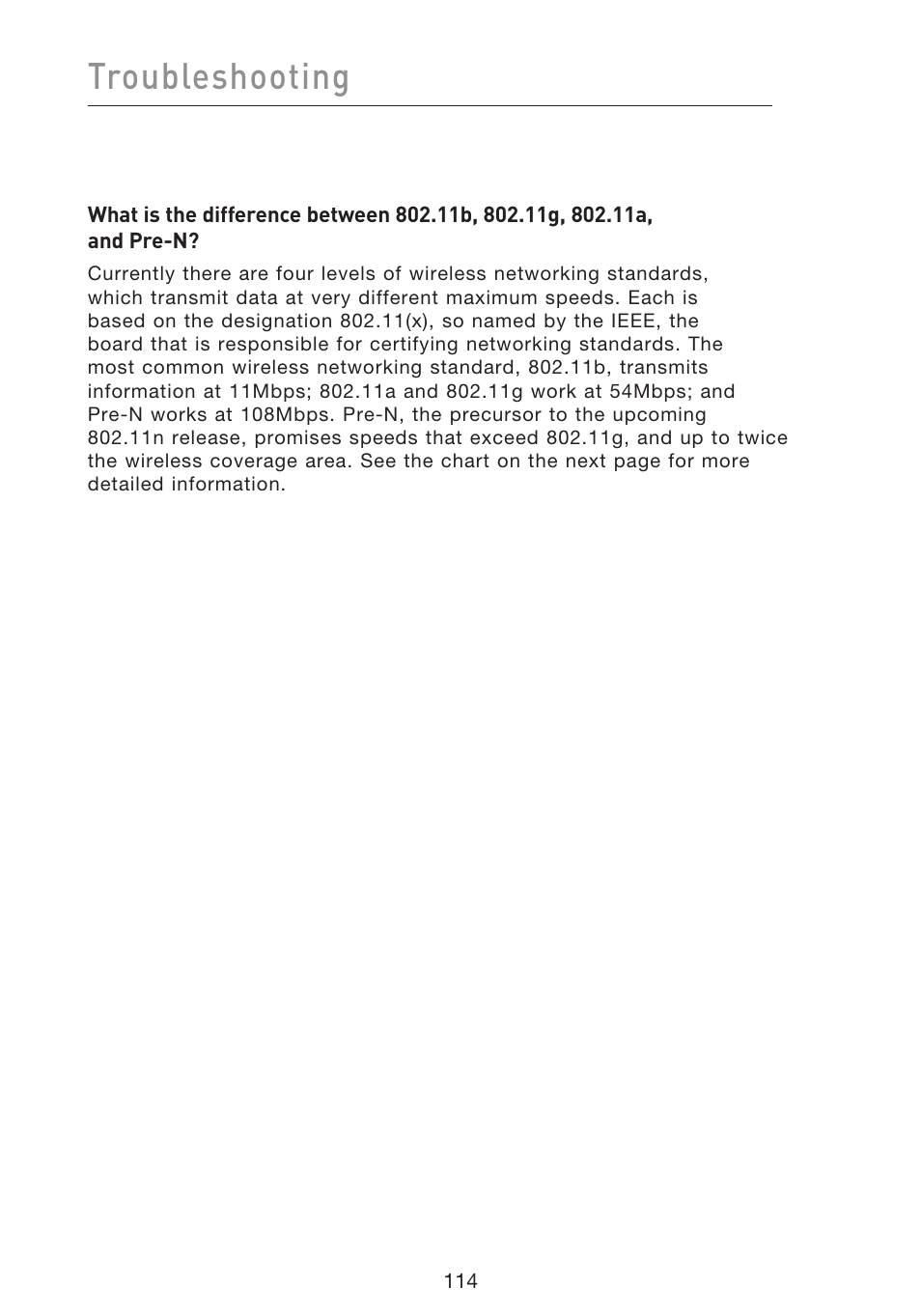 Troubleshooting | Belkin f5d7230-4 User Manual | Page 116 / 124