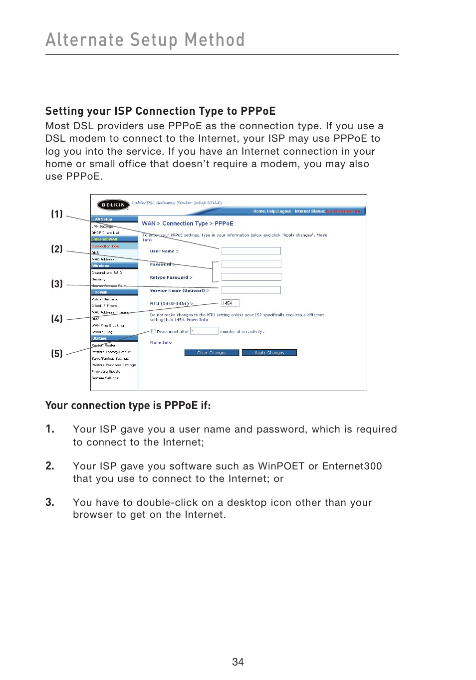 Alternate setup method | Belkin f5d7230-4 User Manual | Page 36 / 124