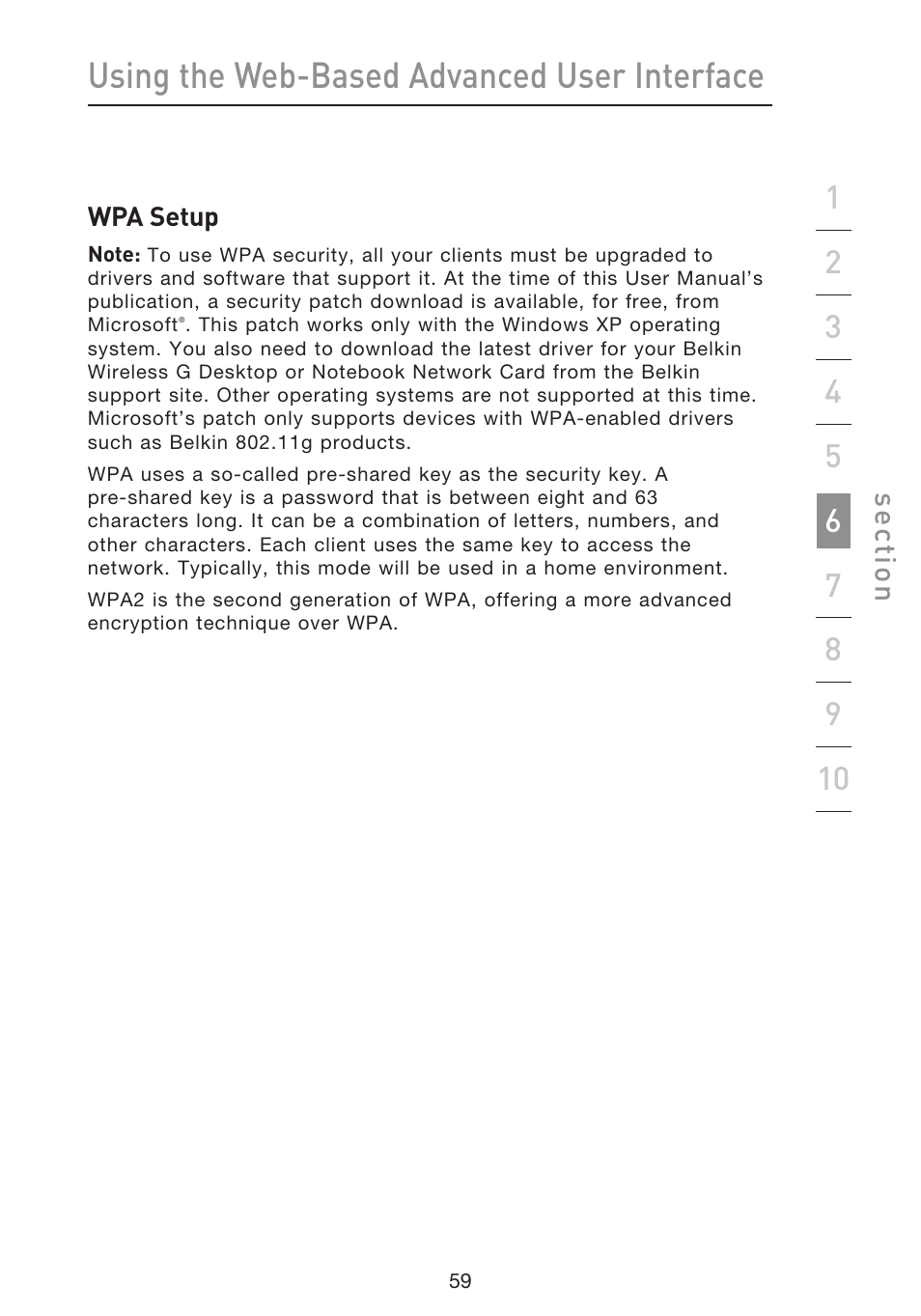 Using the web-based advanced user interface | Belkin f5d7230-4 User Manual | Page 61 / 124
