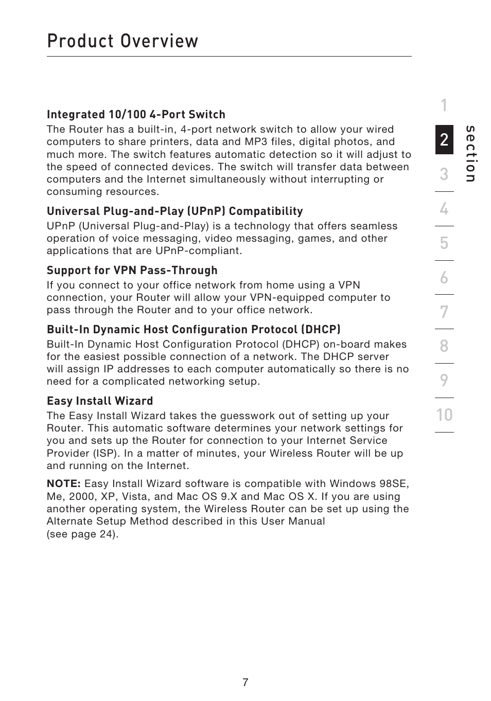 Product overview | Belkin f5d7230-4 User Manual | Page 9 / 124