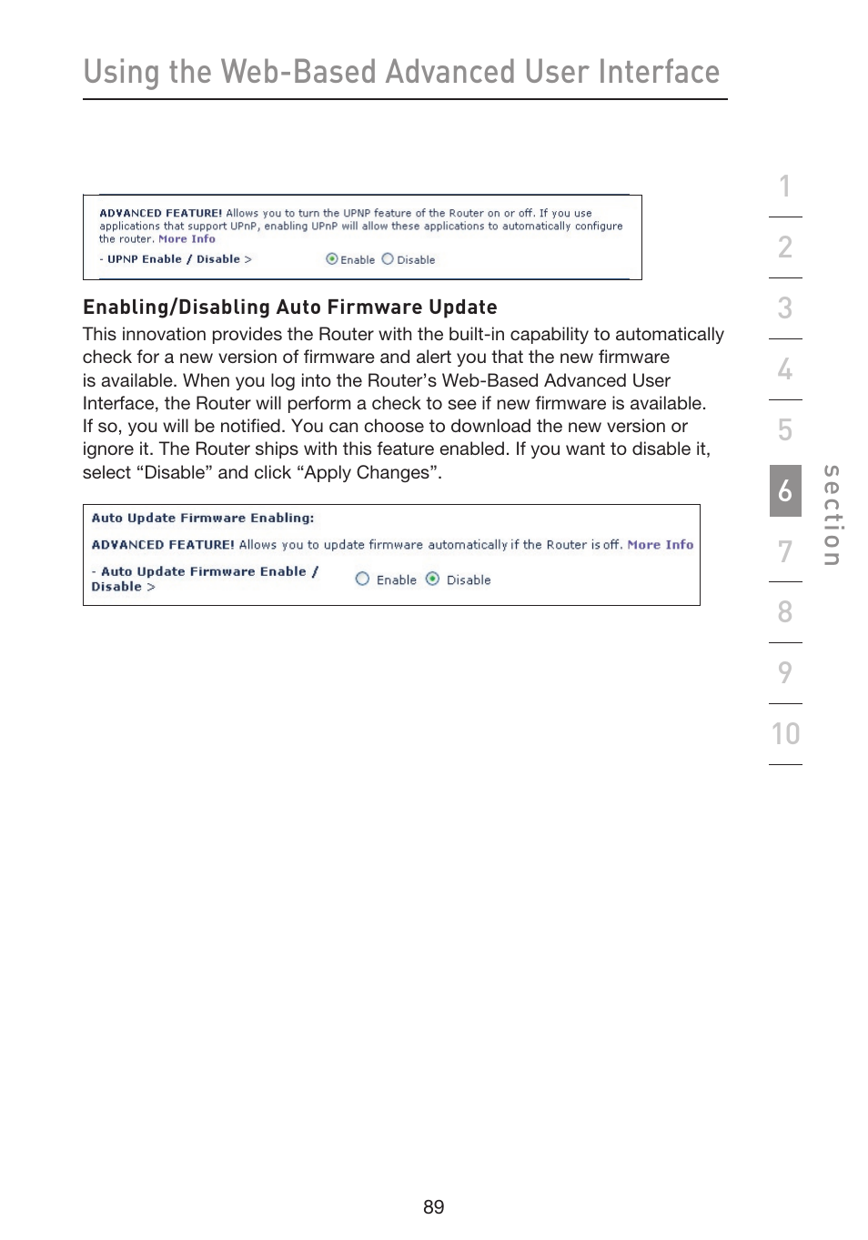 Using the web-based advanced user interface | Belkin f5d7230-4 User Manual | Page 91 / 124