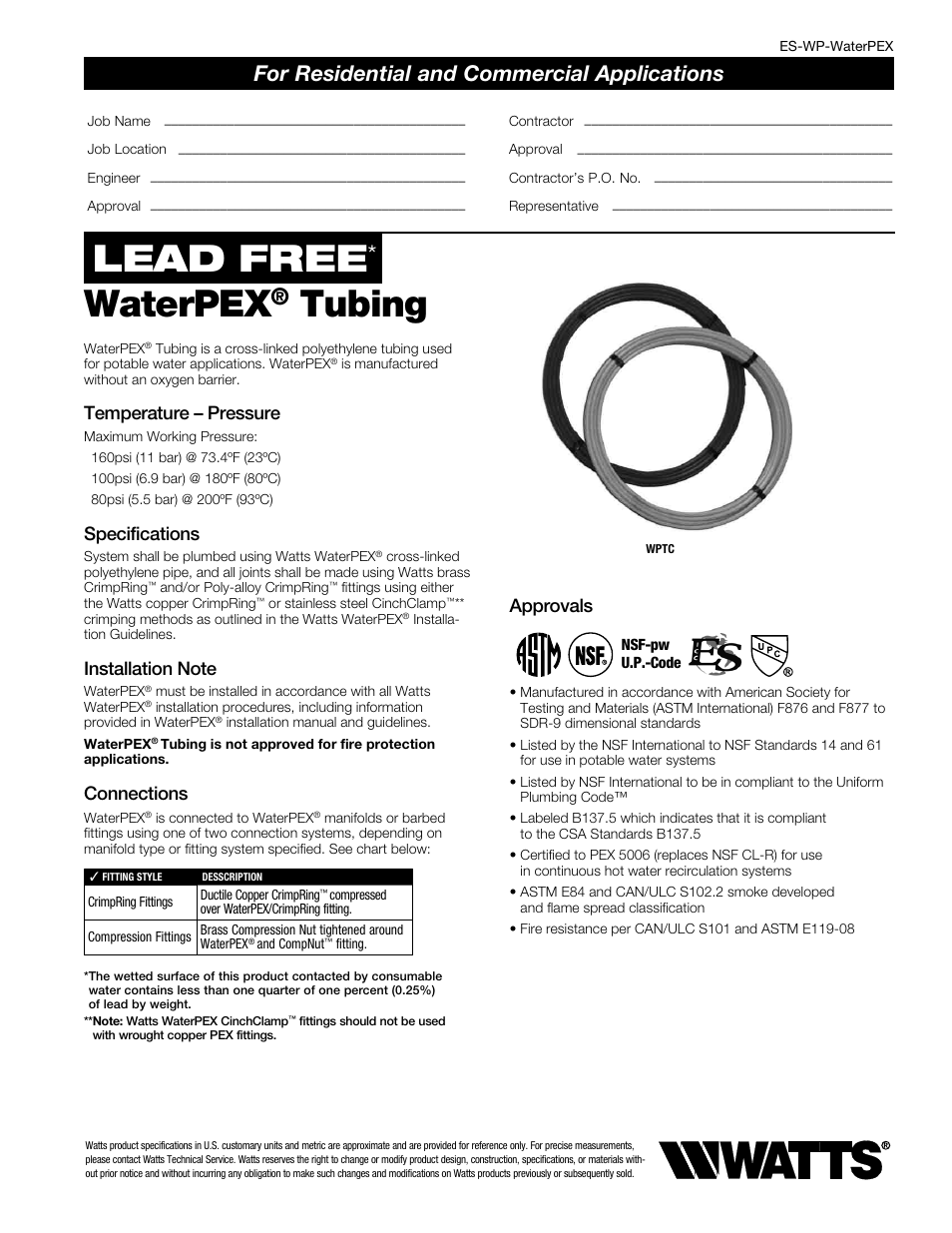 Watts WPTS24-5W User Manual | 2 pages