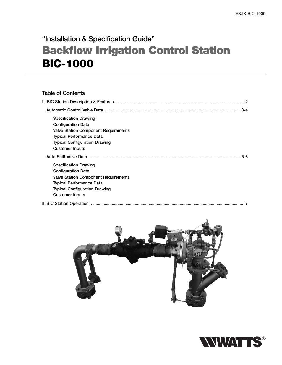 Watts BIC-1000 User Manual | 8 pages
