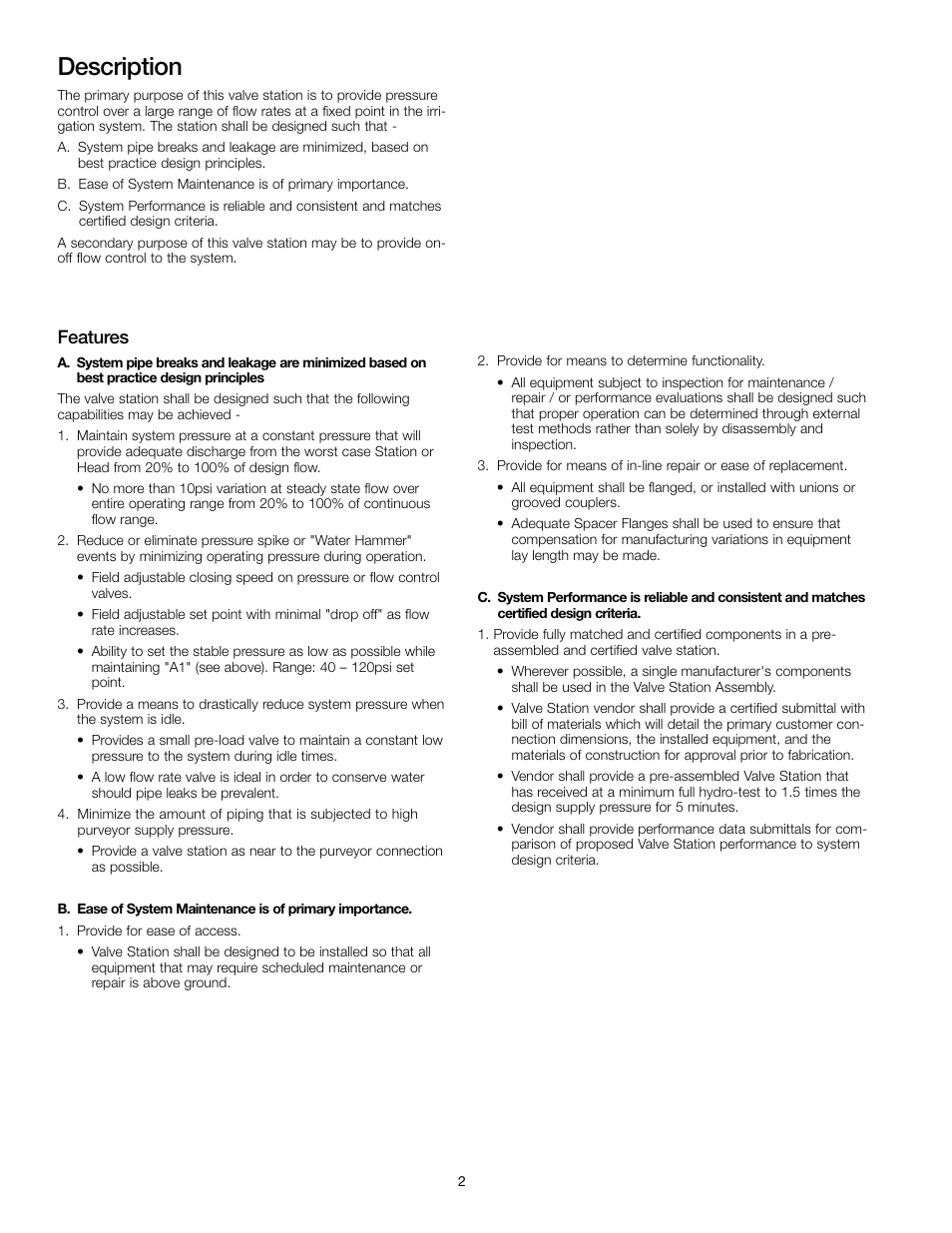 Description, Features | Watts BIC-1000 User Manual | Page 2 / 8