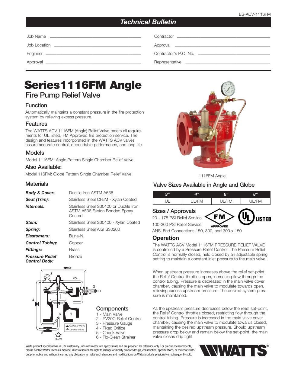 Watts 1116FM User Manual | 4 pages