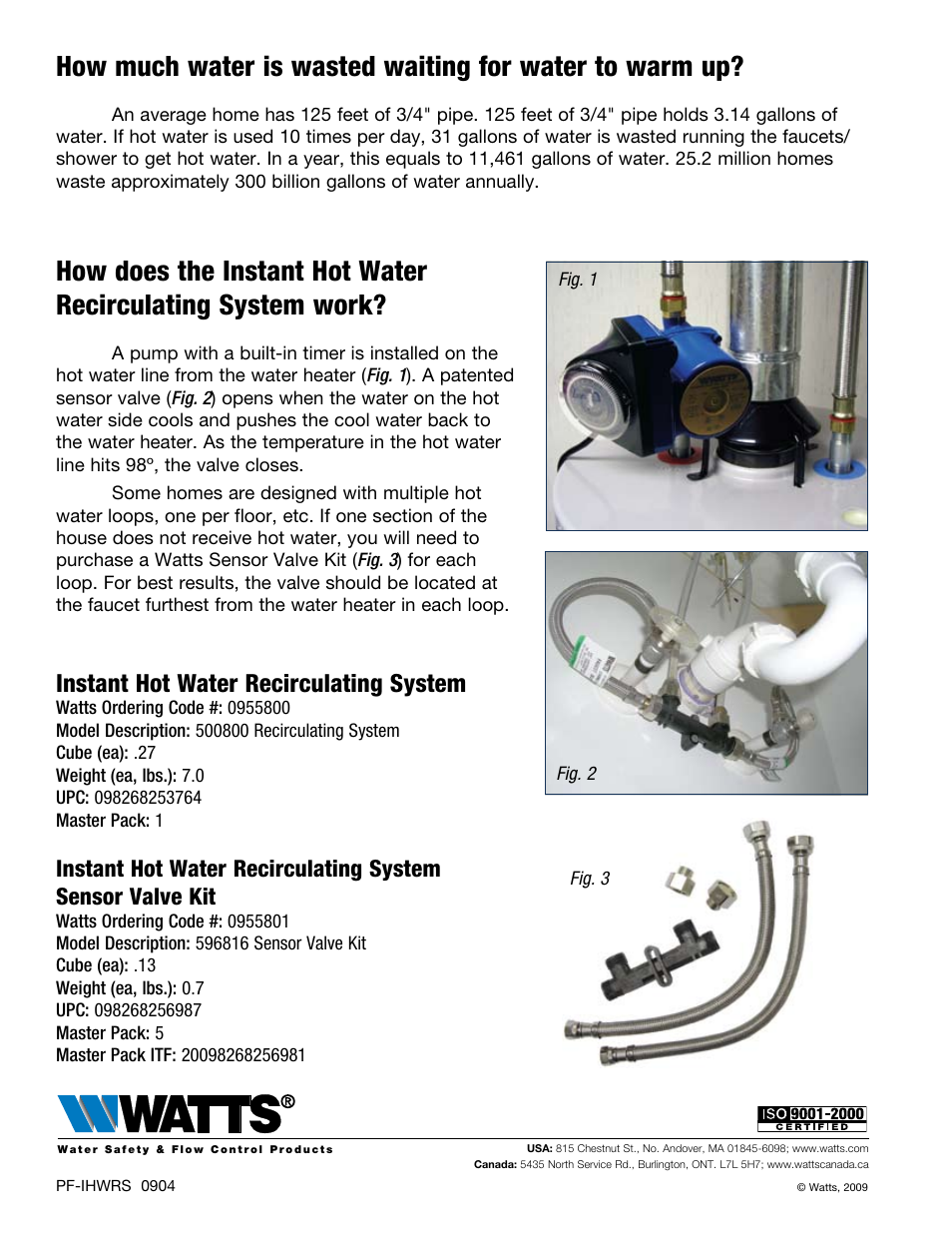 Instant hot water recirculating system | Watts 596816 User Manual | Page 2 / 2