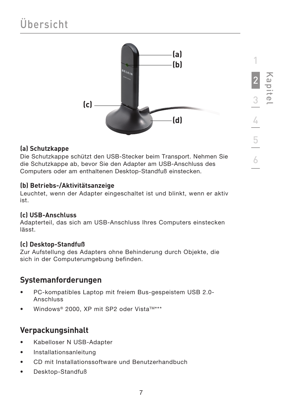 Übersicht, Kap ite l | Belkin F5D8053EA User Manual | Page 105 / 291