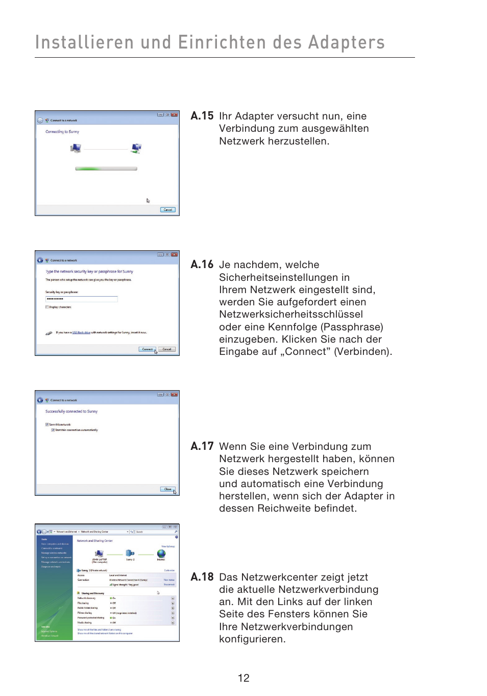 Installieren und einrichten des adapters | Belkin F5D8053EA User Manual | Page 110 / 291