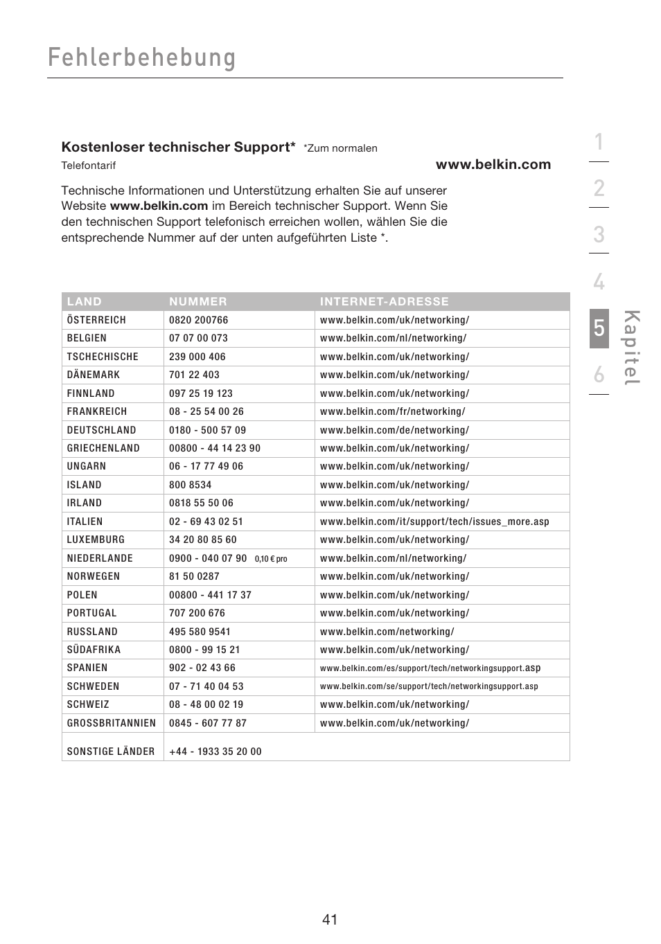 Fehlerbehebung, Kap ite l | Belkin F5D8053EA User Manual | Page 139 / 291