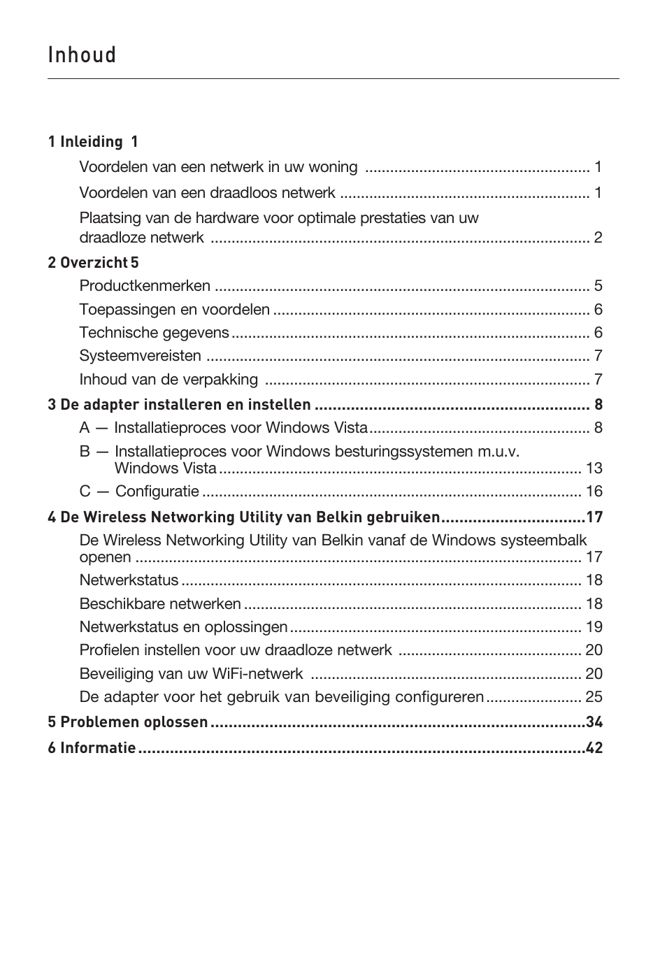 Inhoud | Belkin F5D8053EA User Manual | Page 147 / 291