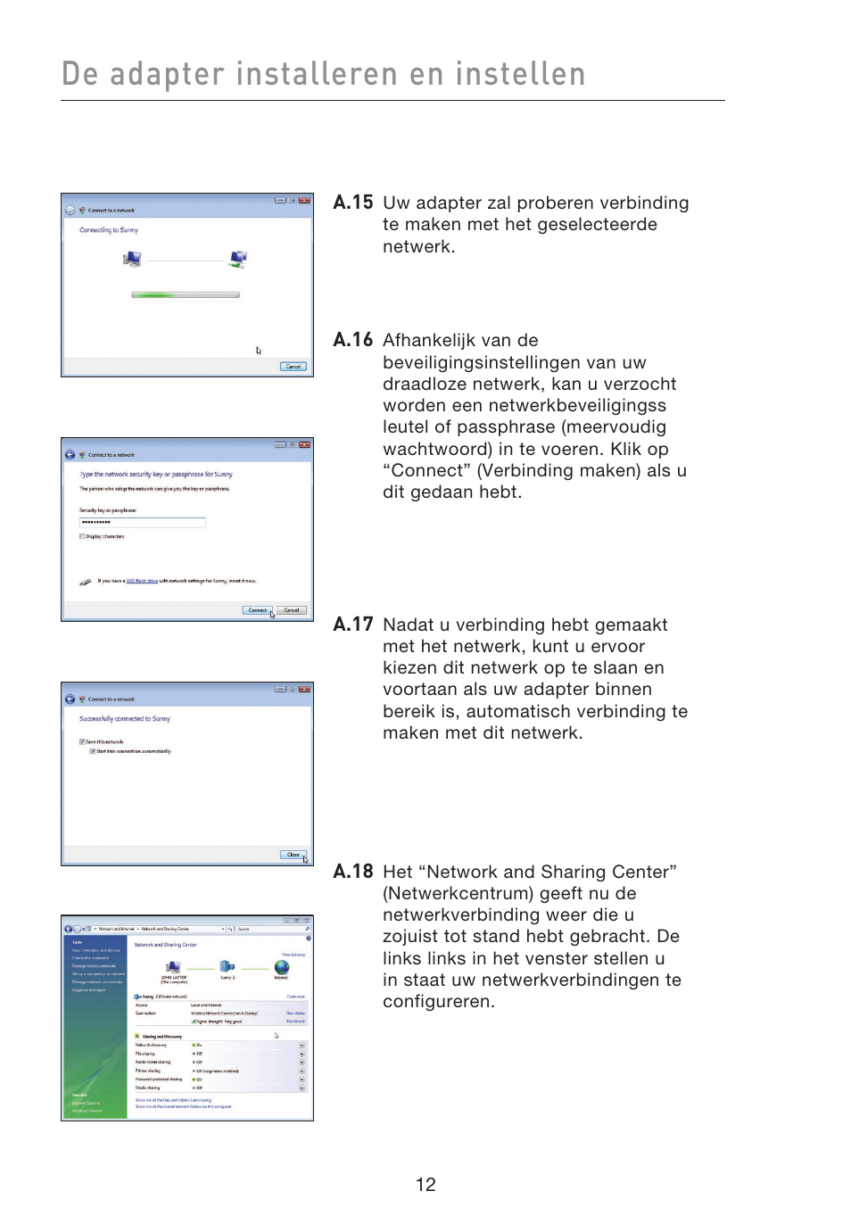 De adapter installeren en instellen | Belkin F5D8053EA User Manual | Page 159 / 291