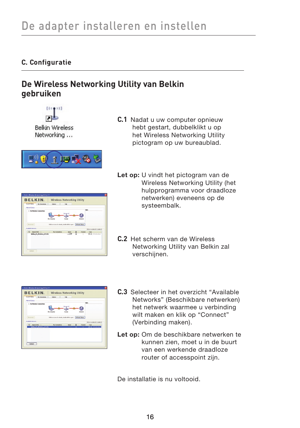 De adapter installeren en instellen | Belkin F5D8053EA User Manual | Page 163 / 291