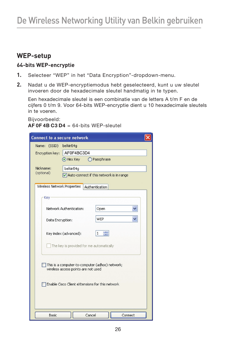 Wep-setup | Belkin F5D8053EA User Manual | Page 173 / 291