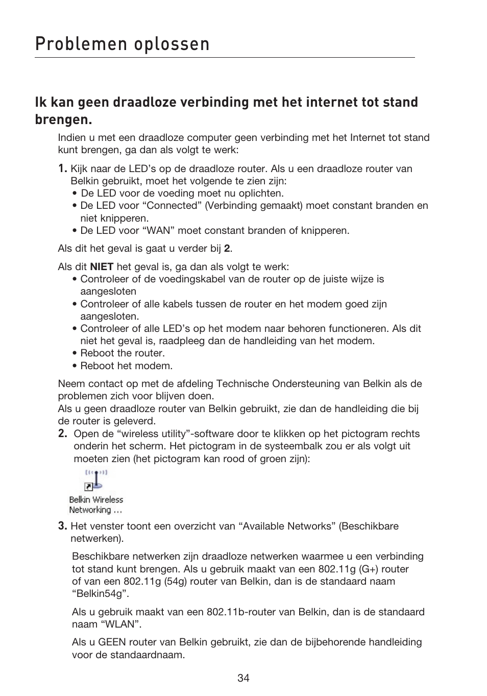 Problemen oplossen | Belkin F5D8053EA User Manual | Page 181 / 291