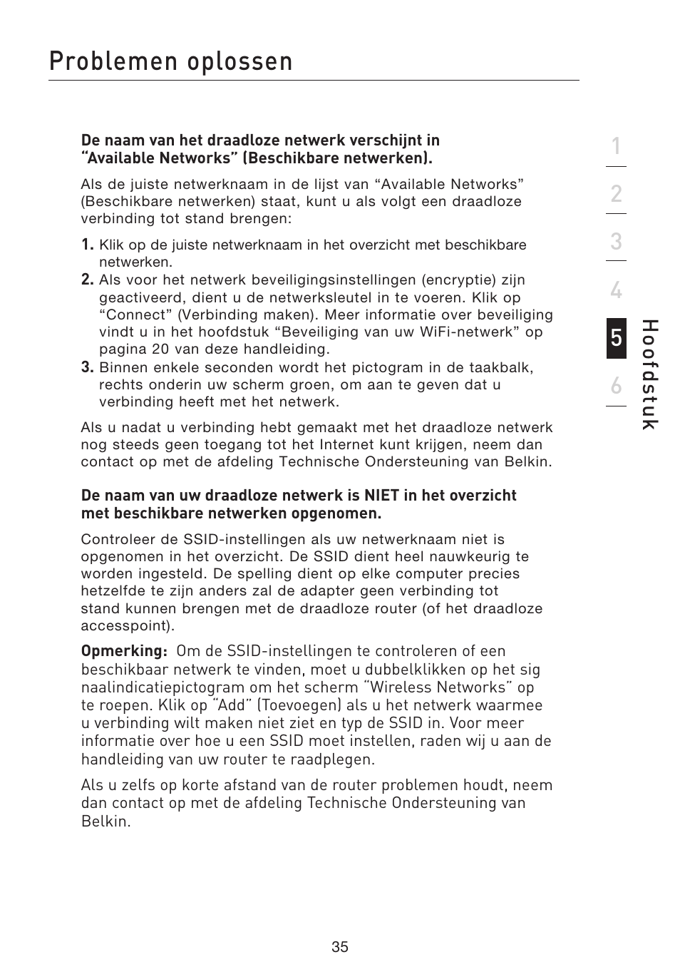 Problemen oplossen, Hoo fd st u k | Belkin F5D8053EA User Manual | Page 182 / 291