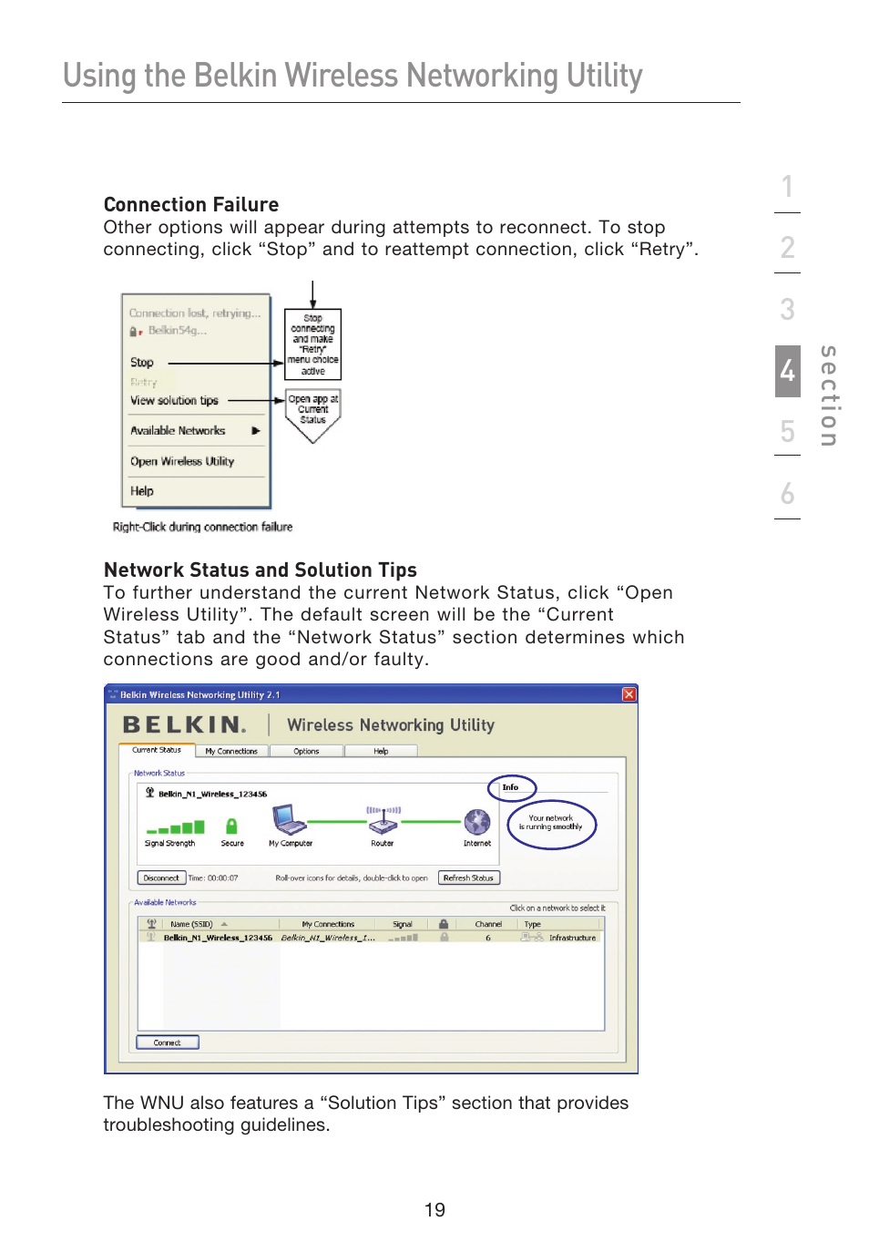Using the belkin wireless networking utility | Belkin F5D8053EA User Manual | Page 21 / 291