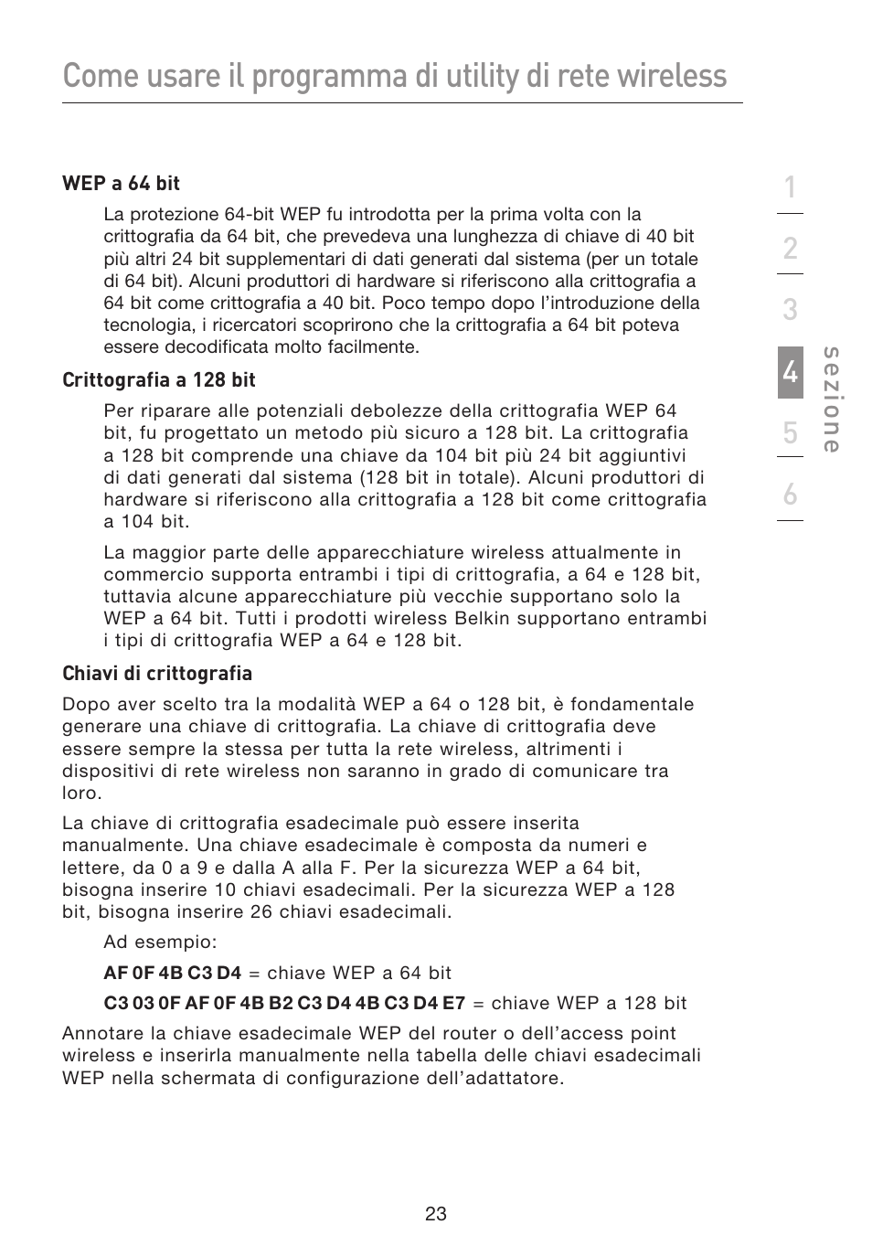 Se zio n e | Belkin F5D8053EA User Manual | Page 268 / 291