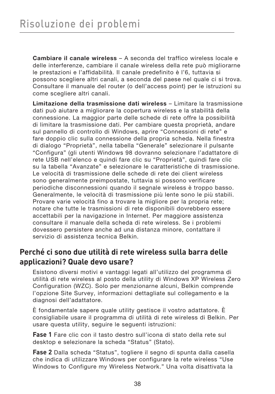 Risoluzione dei problemi | Belkin F5D8053EA User Manual | Page 283 / 291