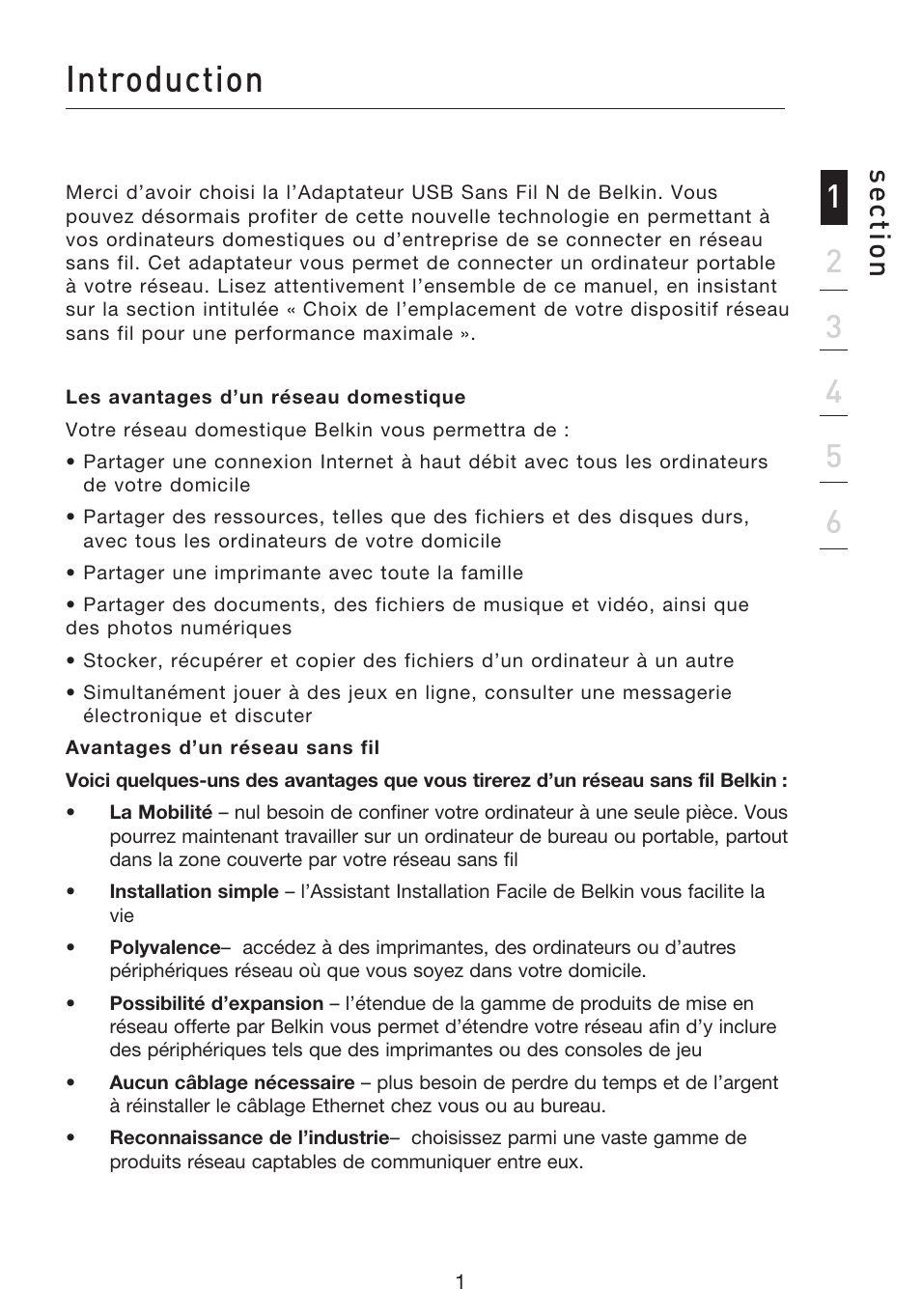 Introduction, Se ct io n | Belkin F5D8053EA User Manual | Page 51 / 291