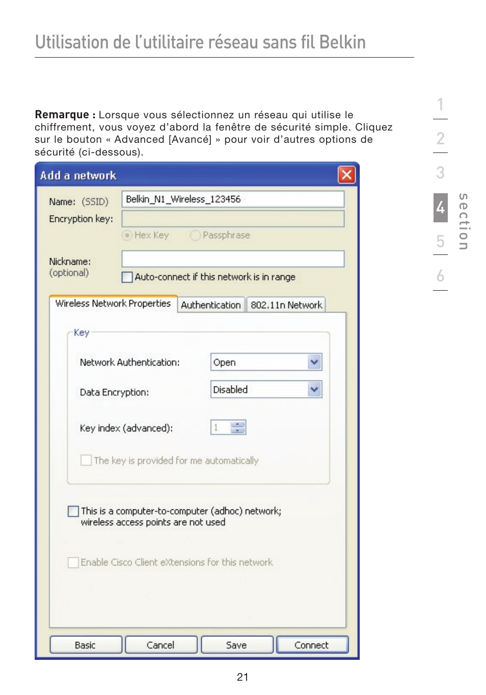 Utilisation de l’utilitaire réseau sans fil belkin | Belkin F5D8053EA User Manual | Page 71 / 291